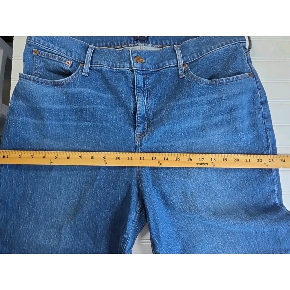 J Crew Jeans Womens 35P Blue Full Length SLIM Wide Leg High Rise Denim Pants - Picture 8 of 11